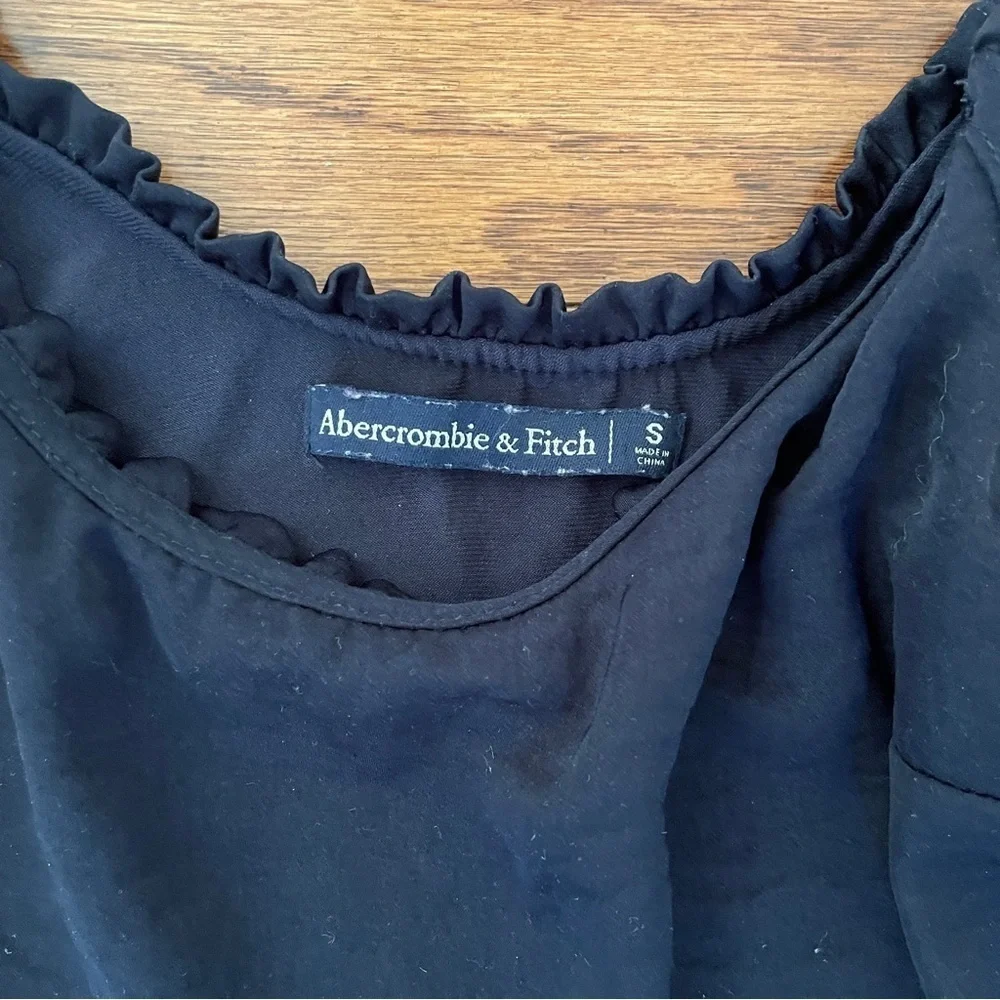 Abercrombie & Fitch Black Satin Tank Top Small
